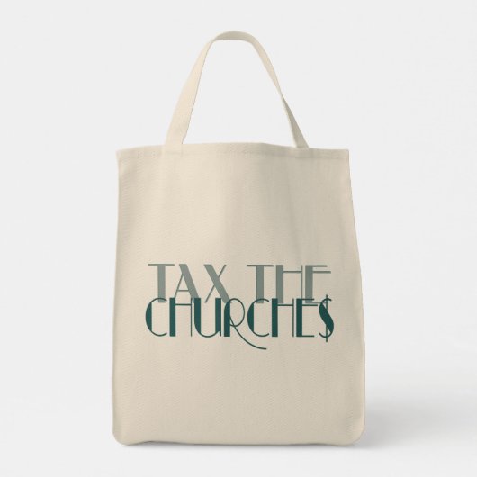 Belasting voor kerken tote bag (Achterkant)
