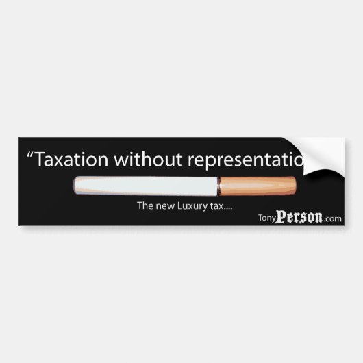 Belasting zonder Vertegenwoordiging Bumpersticker (Voorkant)