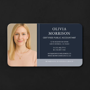 Belastingaccountant CPA-foto Navyblauw  Visitekaartje