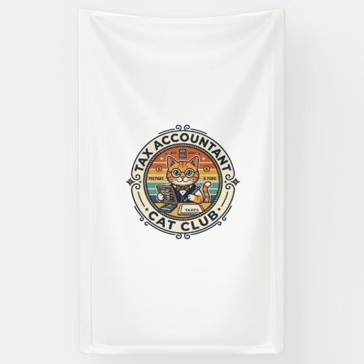 Belastingaccountant Kat Schattig Kitty-ontwerp - B Spandoek (Verticaal)