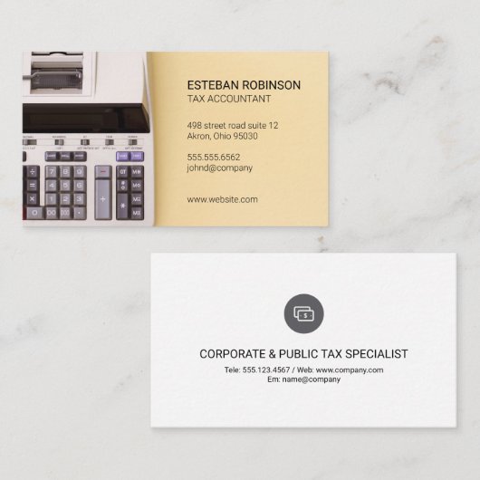 belastingaccountant | Toevoegmachine Visitekaartje (Voorkant / Achterkant)
