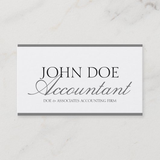 Belastingadministrateur CPA Bookkeeper Silver Scri Visitekaartje (Voorkant)