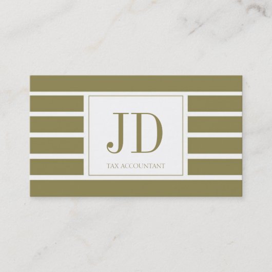 Belastingadministrateur/CPA-monogram/gestreept Visitekaartje (Voorkant)