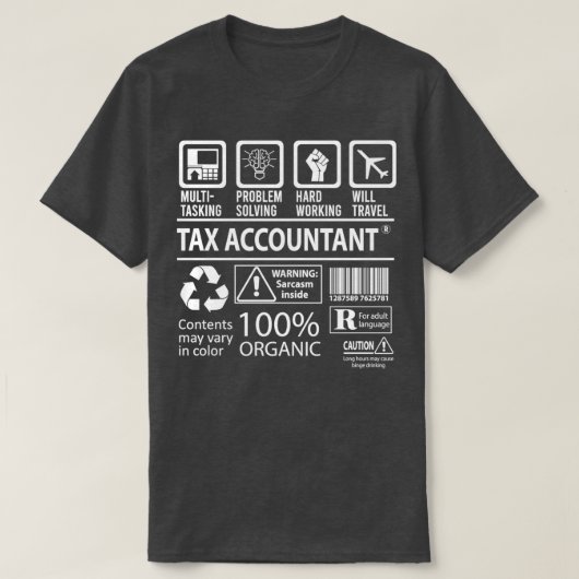 Belastingadministrateur MultiTasking Certified Job T-shirt (Design voorkant)