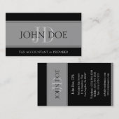 Belastingadministrateur Stripes D Grey Visitekaartje (Voorkant / Achterkant)