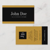 Belastingadministrateur zwart/goud visitekaartje (Voorkant / Achterkant)