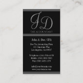 Belastingadministrateur zwart/zilverstrips visitekaartje (Achterkant)