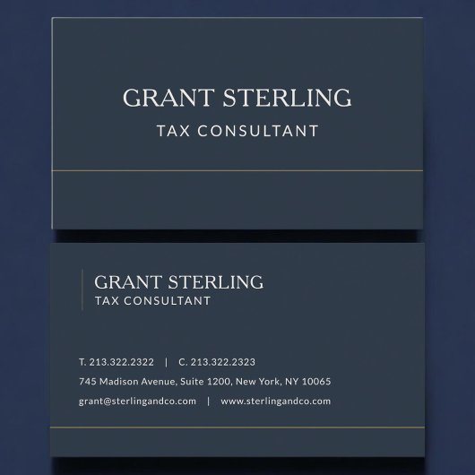 Belastingadviseur Navy Blue Professioneel Visitekaartje