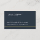 Belastingadviseur Navy Blue Professioneel Visitekaartje (Achterkant)
