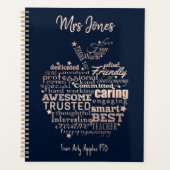 Belastingcadeau voor leraren gouden glitter-hartbo planner (Voorkant)