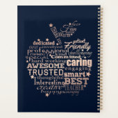 Belastingcadeau voor leraren gouden glitter-hartbo planner (Achterkant)