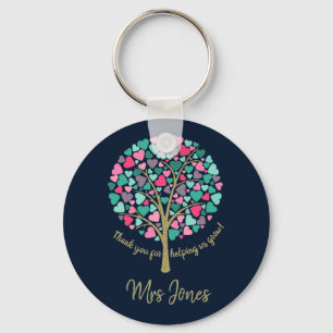 Belastingcadeau voor leraren gouden glitter-hartbo sleutelhanger