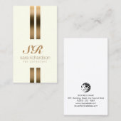 Belastingconsulent Monogram Elegante Gouden Streep Visitekaartje (Voorkant / Achterkant)