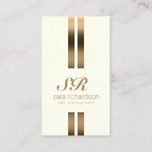 Belastingconsulent Monogram Elegante Gouden Streep Visitekaartje