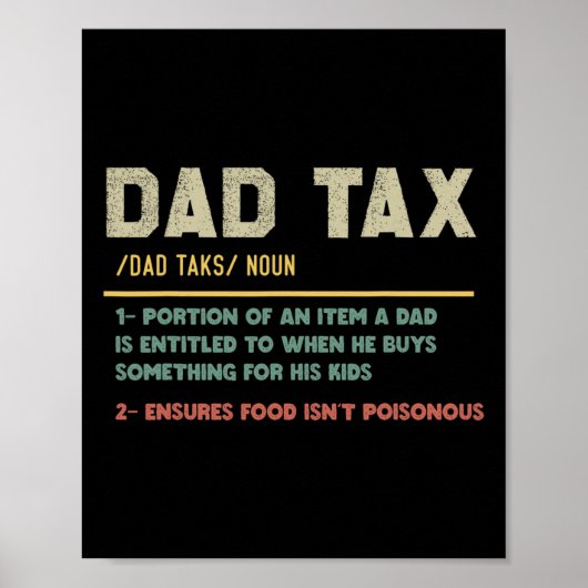 Belastingdefinitie Funny Vaderdag Poster (Voorkant)
