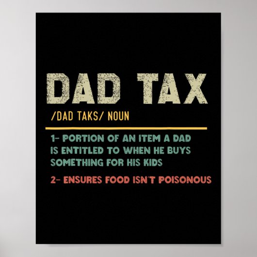 Belastingdefinitie Grappig Vaderdag Dad Joke Poster (Voorkant)