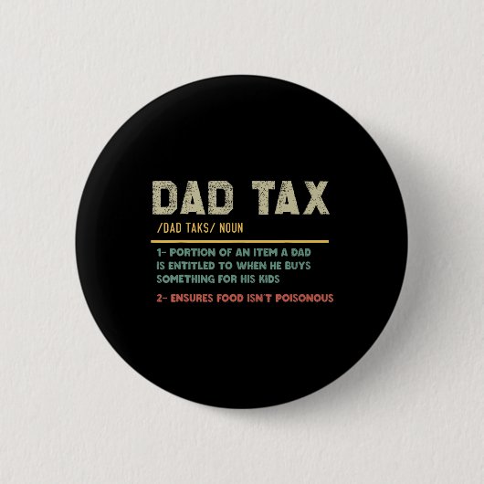 Belastingdefinitie Grappig Vaderdag Dad Joke Ronde Button 5,7 Cm (Voorkant)
