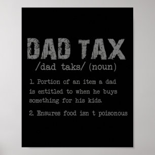 Belastingdefinitie Grappig Vaderdag Mannen Jongens Poster