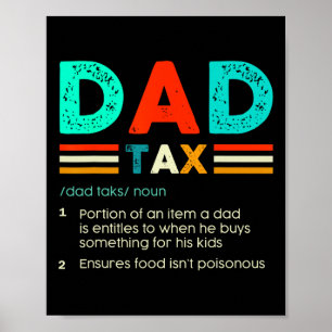 Belastingdefinitie Grappig Vaderdag Sarcastisch ac Poster