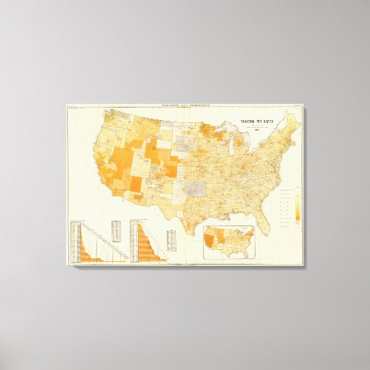 Belastingen per hoofd van de bevolking, provincies canvas afdruk (Voorkant)