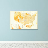 Belastingen per hoofd van de bevolking, provincies canvas afdruk (Insitu (Houten vloer))