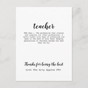 Belastingen voor de waardering van leraren briefkaart