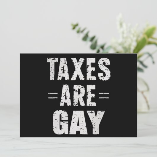 Belastingen zijn homo kaart (Staand voorkant)