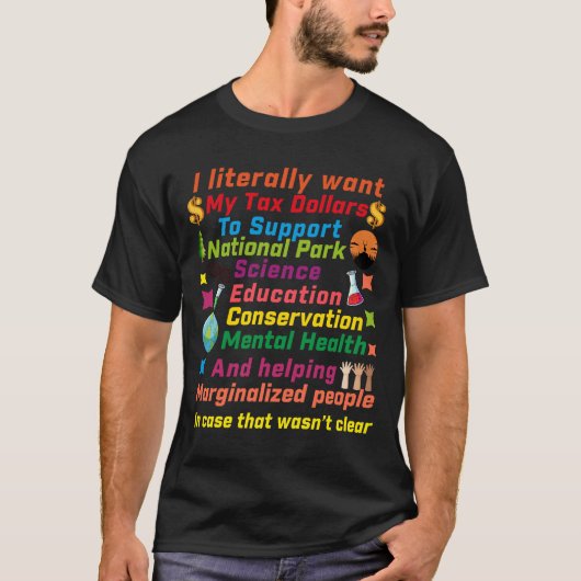 Belastinggeld voor mens en planeet t-shirt (Voorkant)