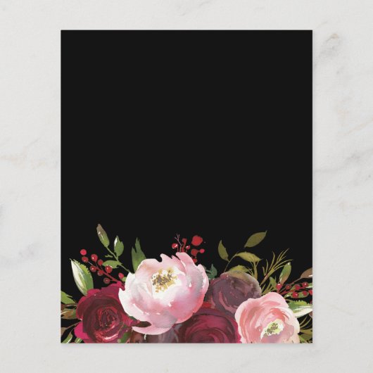 Belastingheffing Burgundy Floral bruiloft (Achterkant)