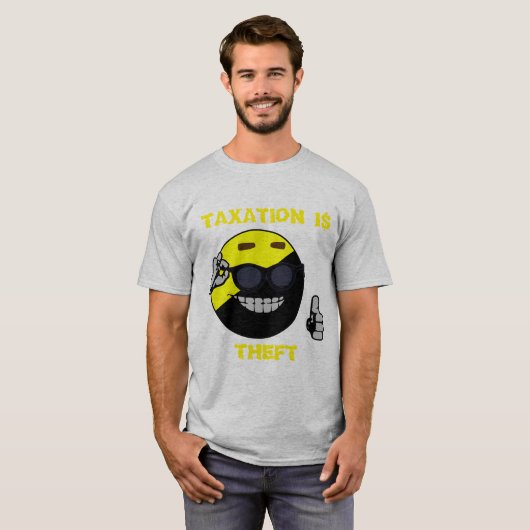 Belastingheffing is het Man van de diefstal-ancap T-shirt (Voorkant volledig)