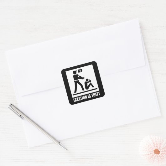 Belastingheffing is Sticker van diefstal (Envelop)