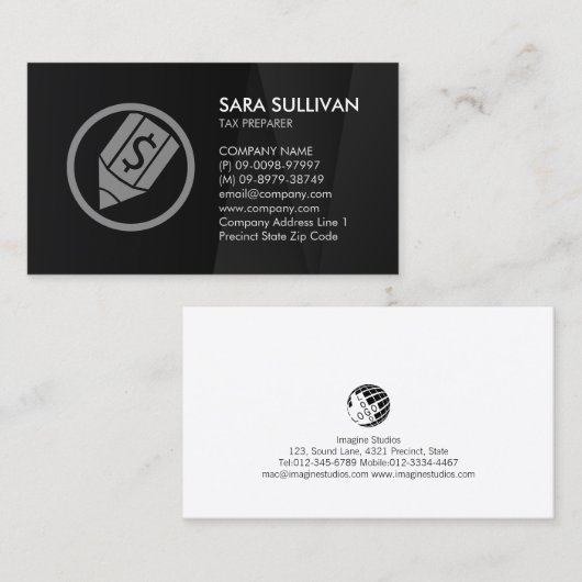 Belastingheffing over belastingparadijzen visitekaartje (Voorkant / Achterkant)