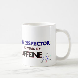 Belastinginspecteur met cafeïne koffiemok