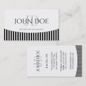 Belastingplichtige/CPA Monogram B/W Stripes Visitekaartje (Voorkant / Achterkant)