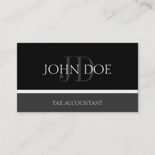 Belastingplichtige/CPA Monogram zwart/donkergrijs Visitekaartje