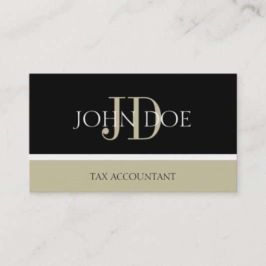 Belastingplichtige/CPA Monogram zwart/ton Visitekaartje (Voorkant)