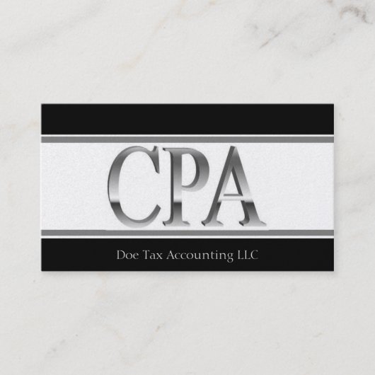 Belastingplichtige Platinum Stripes 3D CPA Visitekaartje (Voorkant)