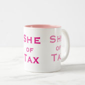 Belastingplichtige Vrouw Tweekleurige Koffiemok (Voorkant rechts)