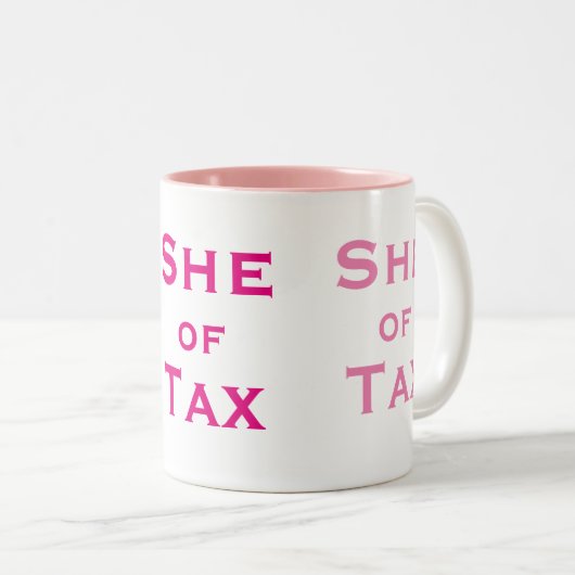 Belastingplichtige Vrouw Tweekleurige Koffiemok (Voorkant rechts)