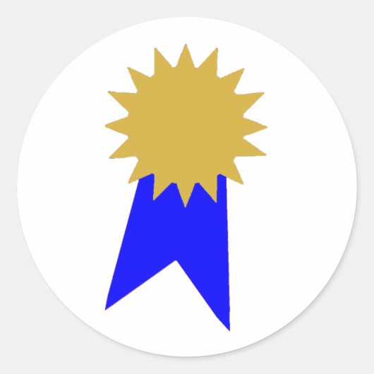 Belastingprijs voor leraar Blue Ribbon Gold Star Ronde Sticker (Voorkant)