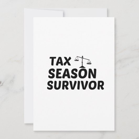 BELASTINGSEASON SURVIVOR BEDANKKAART (Voorkant)