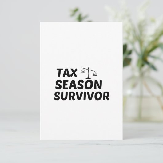 BELASTINGSEASON SURVIVOR BEDANKKAART (Staand voorkant)
