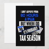 Belastingseizoen: 80-urige werkweken accountants kaart (Voorkant / Achterkant)