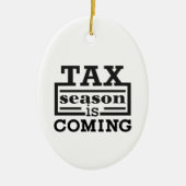 Belastingseizoen komt eraan keramisch ornament (Voorkant)