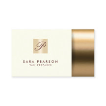 Belastingvoorbereider Elegant Goud Monogram Visite