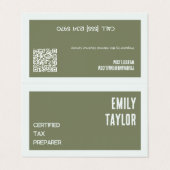 Belastingvoorbereider QR gevouwen Visitekaartje (Buitenkant ongevouwen)