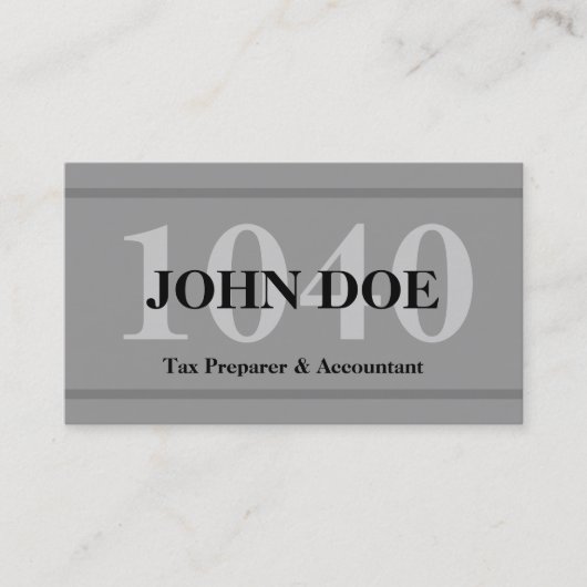 Belastingvoorbereiding 1040 Grafiet Visitekaartje (Voorkant)