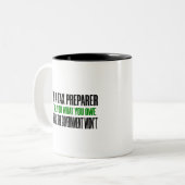 Belastingvoorbereiding Belastingen verraad overhei Tweekleurige Koffiemok (Voorkant links)