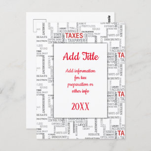 Belastingvoorbereiding Dagbudget Briefkaart