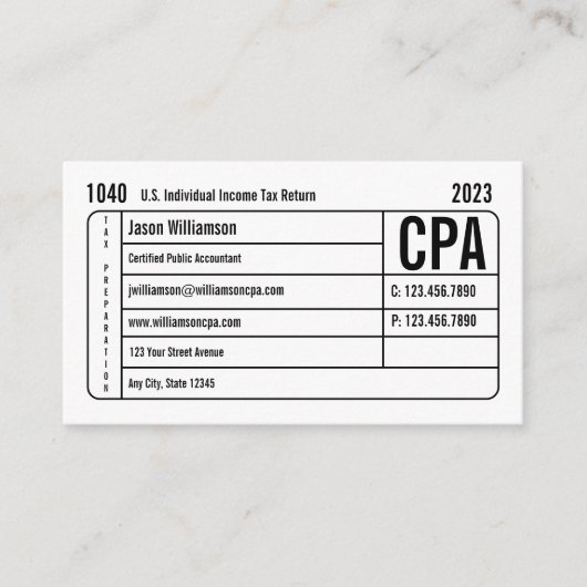 belastingvoorbereiding visitekaartje (Voorkant)